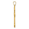 14k Polished Fleur de Lis Cross Pendant