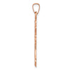 14K Rose Gold Polished Fleur De Lis Cross Pendant