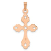 14K Rose Gold Polished Fleur De Lis Cross Pendant