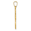 14k Polished Fleur De Lis Cross Pendant