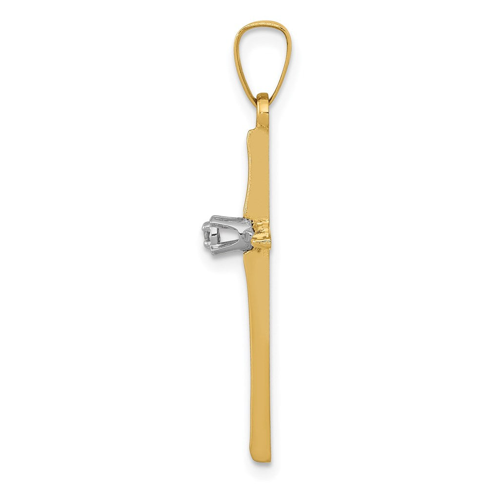 Gold Diamond Accent Cross Pendant