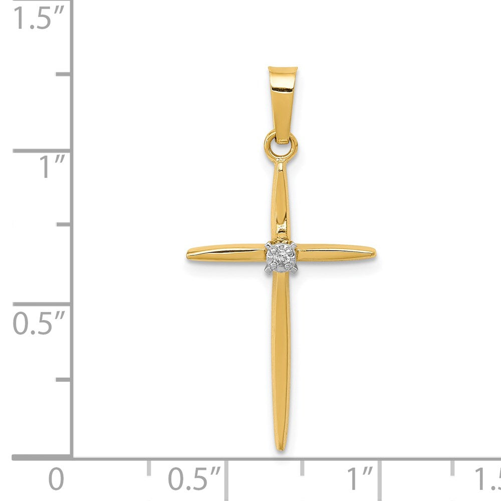 Gold Diamond Accent Cross Pendant