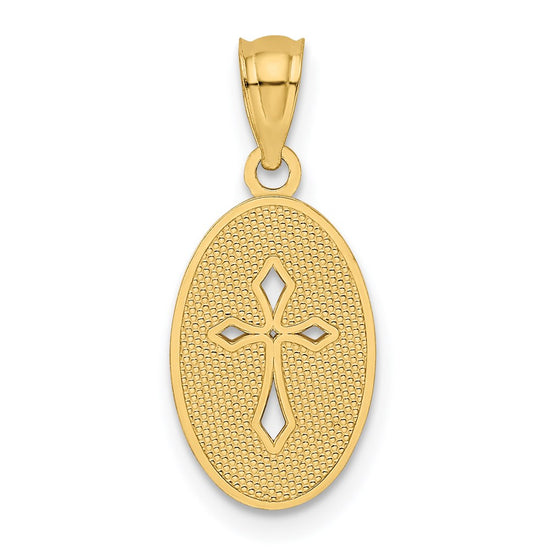 14k Polished Small Cross Medal Pendant