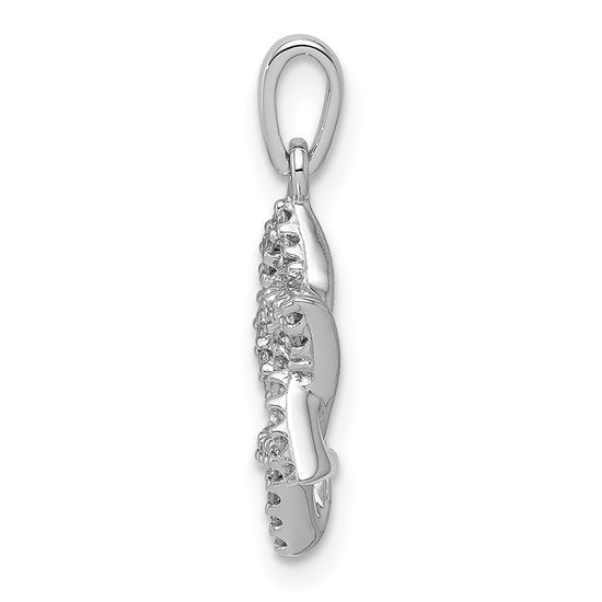 14k White Gold 1/8 carat Diamond Star of David Pendant