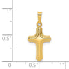 14k Polished and Textured Cross Pendant
