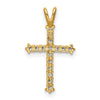 14k Polished CZ Cross Chain Slide