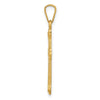14k Polished Fleur de Lis Cross Pendant