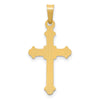 14k Polished Fleur de Lis Cross Pendant