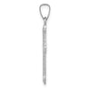 14k White Gold Polished Fleur de Lis Cross Pendant