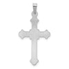 14k White Gold Polished Fleur de Lis Cross Pendant