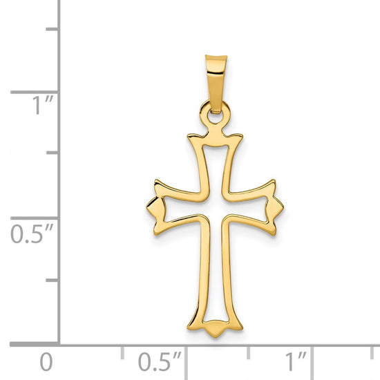 Gold Fleur de lis Cross PEndant