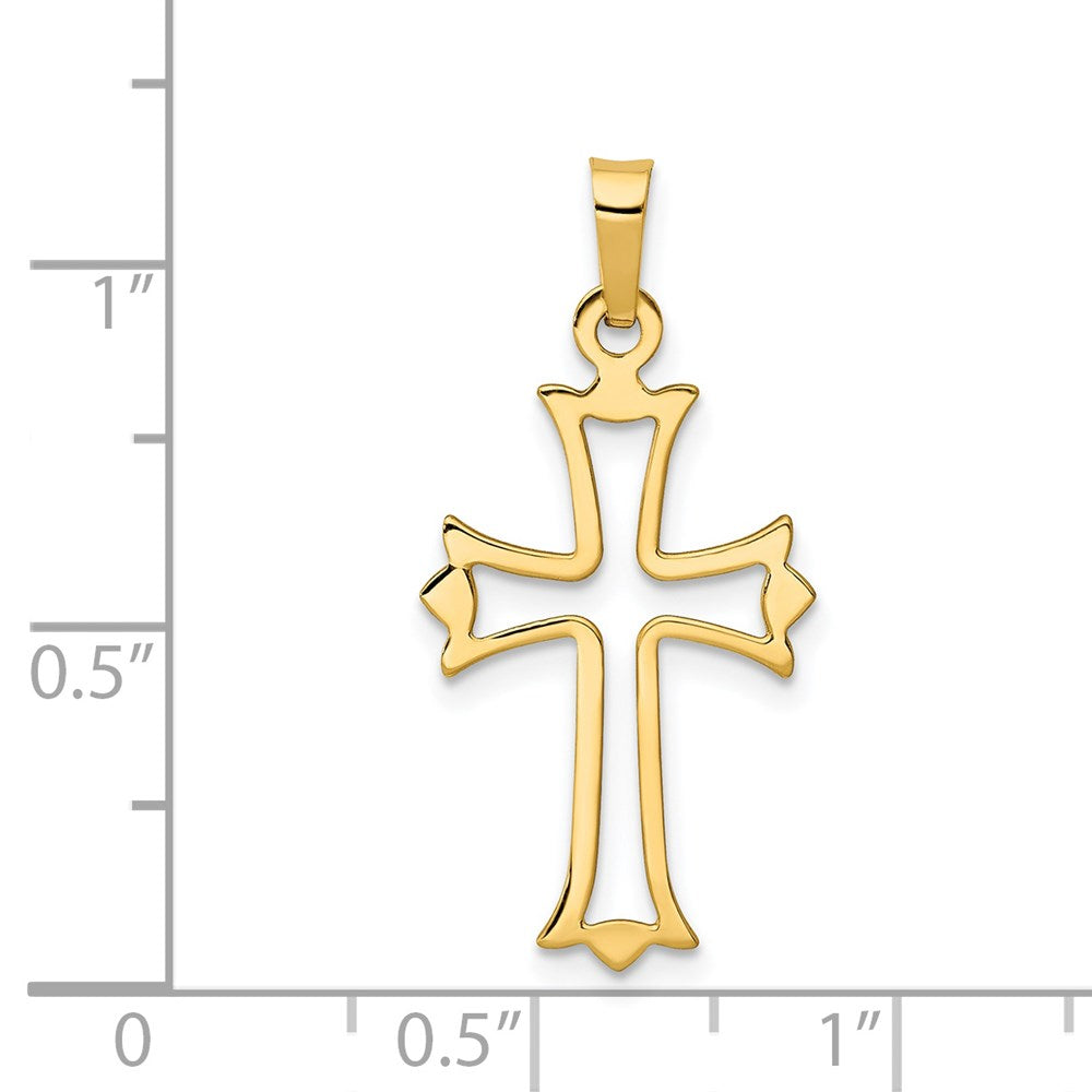 Gold Fleur de lis Cross PEndant
