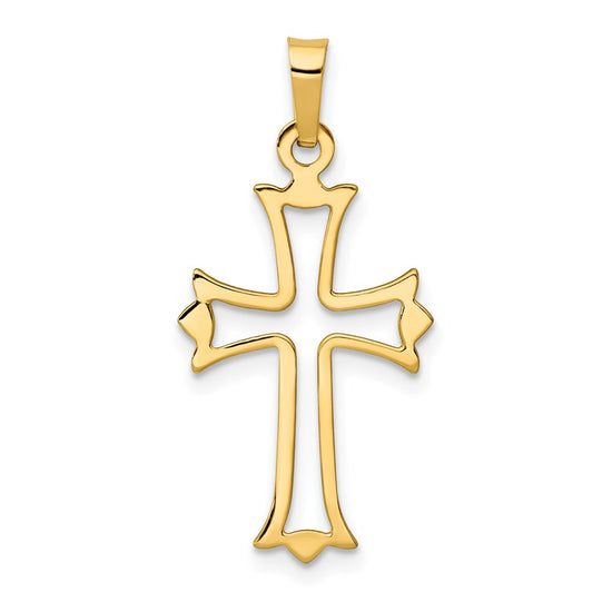 Gold Fleur de lis Cross PEndant