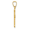 14k Polished Small Fleur de Lis Cross Pendant