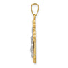 14k Two-tone Polished Budded INRI Crucifix Pendant