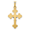 14k Two-tone Polished Budded INRI Crucifix Pendant