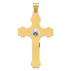 14k Two-tone Polished INRI Crucifix Pendant