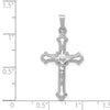 14k White Gold Polished INRI Crucifix Pendant