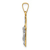 14k Two-tone Polished INRI Crucifix Pendant