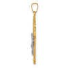 14k Two-tone Polished INRI Crucifix Pendant