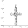 14k White Gold Polished INRI Crucifix Pendant