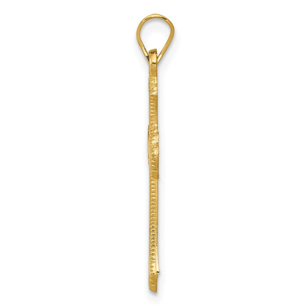 Gold Fleur de lis Cross Pendant