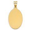 14K Polished and Satin Hollow Spanish Our Lady Of Guadalupe Oval Medal Pendant
