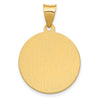 14K Polished and Satin Hollow Spanish San Antonio Medal Round Pendant