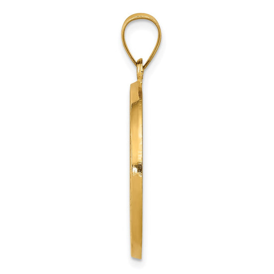 14K Polished and Satin St. Benedict Reversible Hollow Medal Pendant