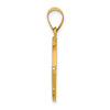 14K Polished and Satin Hollow St. Daniel Medal Round Pendant