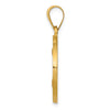 14K Polished and Satin Hollow Spanish San Jose Medal Round Pendant