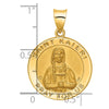 14K Polished and Satin Hollow St. Kateri Medal Round Pendant