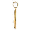 14K Polished  and  Satin Hollow Spanish Santa Lucia Medal Round Pendant
