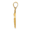 14K Polished and Satin Hollow St. Rita Medal Round Pendant
