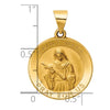14K Polished and Satin Hollow St. Rita Medal Round Pendant