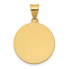 14K Polished and Satin Hollow St. Rocco Medal Round Pendant