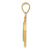 14K Polished and Satin Hollow St. Thomas More Medal Round Pendant