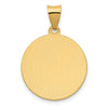 14K Polished and Satin Hollow St. Thomas More Medal Round Pendant
