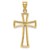 14K Cut-out Diamond-cut Cross Pendant