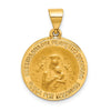 14K Polished and Satin Hollow Spanish Perpetuo Socorro Round Medal Pendant
