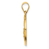 14k Polished and Satin Hollow Round St. Edmund Medal Pendant