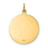 14k Polished and Satin Solid Medium St. Florian Medal Round Pendant