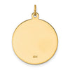 14k Polished and Satin Solid St. Michael Medal Round Pendant