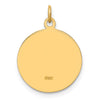 14k Polished and Satin Solid St. Michael Medal Round Pendant