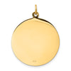 14k Polished and Satin Solid Large St. Michael Medal Round Pendant