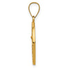 14k Polished and Satin Hollow Spanish San Miguel Medal Round Pendant