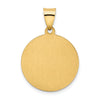 14k Polished and Satin Hollow Spanish San Miguel Medal Round Pendant