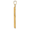 14k Hollow Polished Beaded Edge Cross