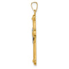 14k Two-tone Hollow Polished Draped Cross