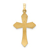 14k Two-tone Hollow Polished Fleur de Lis Crucifix Pendant